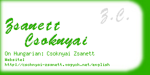 zsanett csoknyai business card